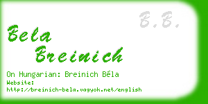 bela breinich business card
